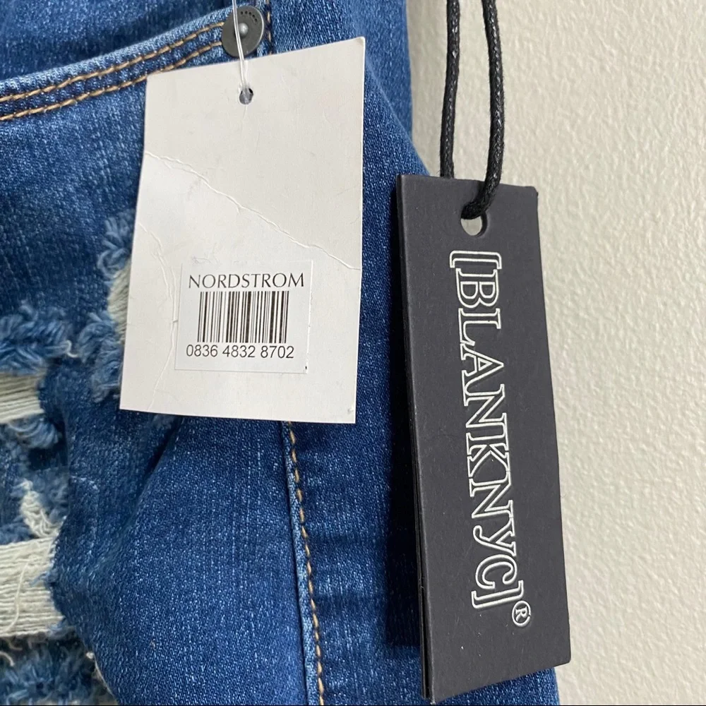 Blank NYC The Essex Rip and Repair Denim Shorts Size 28